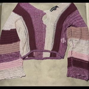 Miss Sixty Vintage Keyhole Cropped Knit Sweater